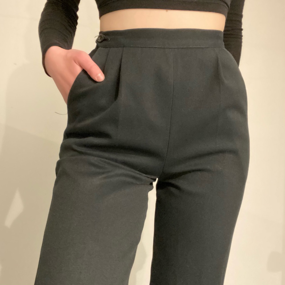 Vintage Black High Waisted Dress Pants Trousers